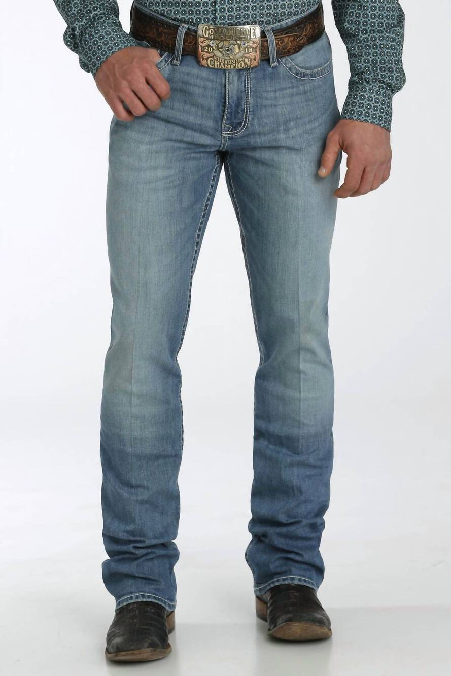 NEW CINCH men's ian performance denim jeans in light stonewash